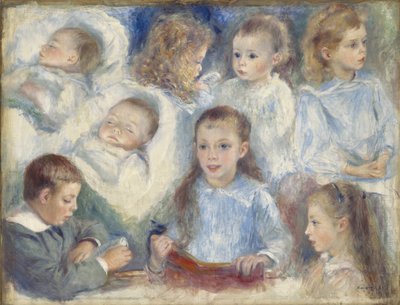 Studier af hoveder af Pierre Auguste Renoir