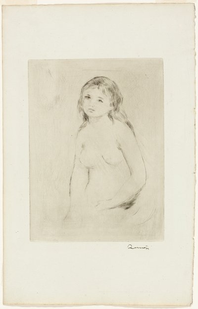 Studie for en kvindelig badegæst af Pierre Auguste Renoir