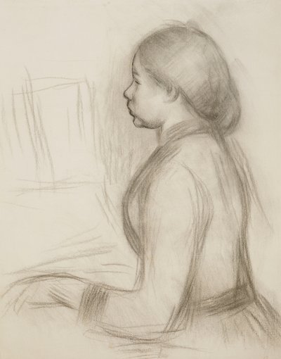 Studie af en ung pige ved klaveret; Studer for en ung pige ved klaveret, af Pierre Auguste Renoir