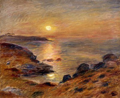 Solens nedgang ved Douarnenez; Solnedgang ved Douarnenez, 1883 af Pierre Auguste Renoir