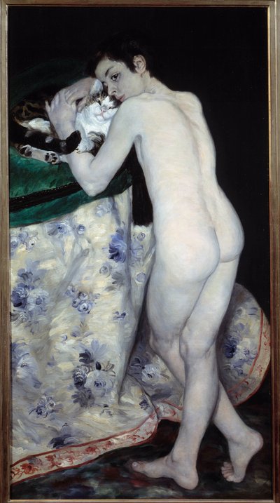 Den unge dreng til katten. Maleri af Pierre Auguste Renoir (1841-1919) af Pierre Auguste Renoir