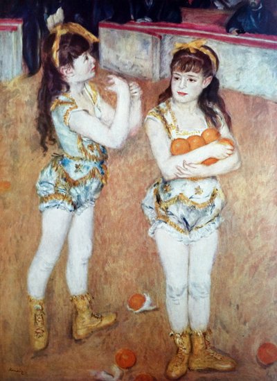 To små cirkuspiger af Pierre Auguste Renoir