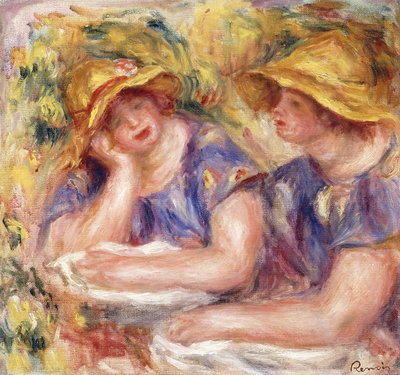 To kvinder i blå kjoler af Pierre Auguste Renoir