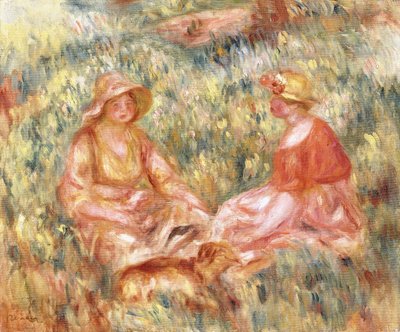 Zwei Frauen im Gras, ca. 1910 von Pierre Auguste Renoir