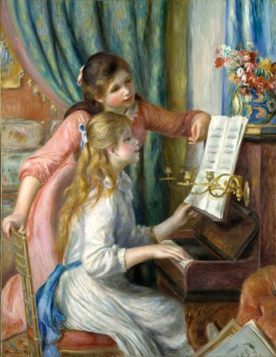 To unge piger ved klaveret, 1892. af Pierre Auguste Renoir