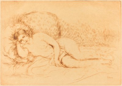 Kvinde tilbagelænet femme sofa, 1906. af Pierre Auguste Renoir