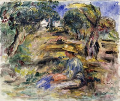 Kvinde i blåt, siddende; Siddende kvinde i blåt, af Pierre Auguste Renoir