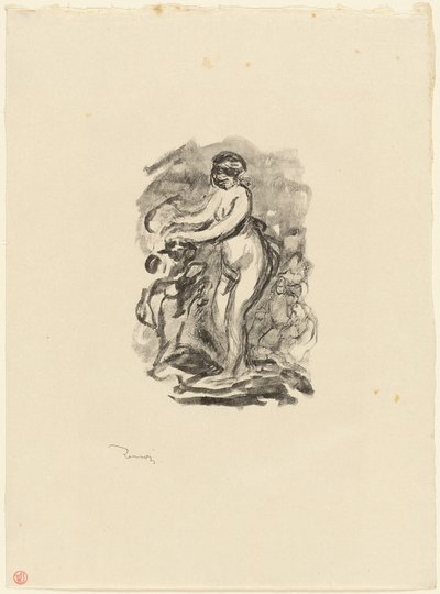 Kvinde med Grapevine, 1. variant af Pierre Auguste Renoir