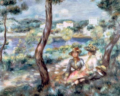 Ung pige og dreng i et landskab, 1893. af Pierre Auguste Renoir
