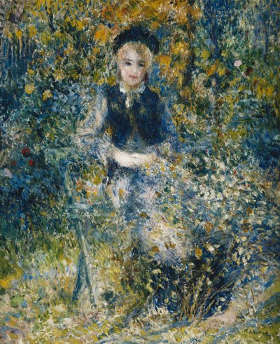 Ung pige på en bænk; Den unge pige på bænken, 1875 af Pierre Auguste Renoir