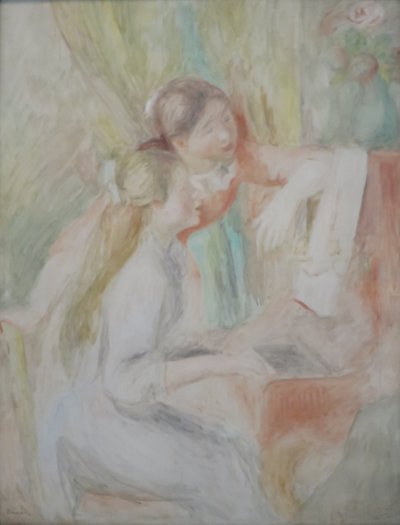 Unge piger ved klaveret af Pierre Auguste Renoir