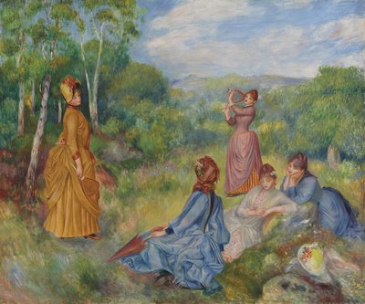 Unge damer spiller badminton, ca 1887 af Pierre Auguste Renoir