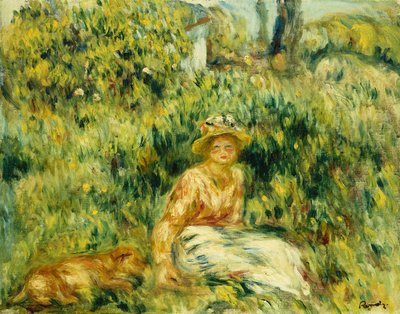 Ung kvinde i en have; Ung kvinde i en have, ca. 1916 af Pierre Auguste Renoir