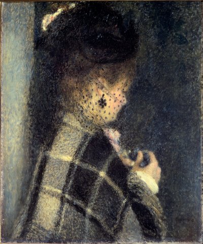 Ung kvinde med et lille slør, ca 1870 (olie på lærred) af Pierre Auguste Renoir