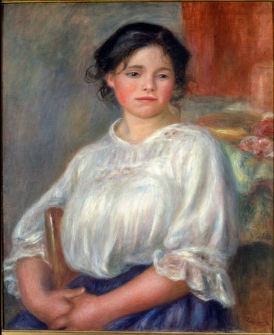 Ung pige siddende af Pierre Auguste Renoir