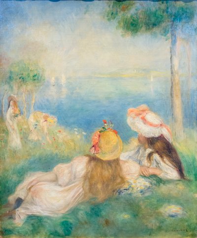 Unge piger ved havet, ca. 1894 (olie på lærred) af Pierre Auguste Renoir