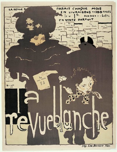 Presseplakat for ""La Revue blanche"". Portræt af Misia Sert (1872-1950) (?). Kunstværk af Pierre Bonnard (1867-1947) af Pierre Bonnard