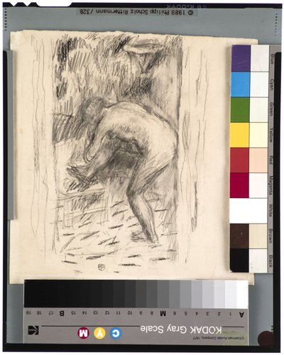 Efter badet, ca. 1924 (grafit) af Pierre Bonnard
