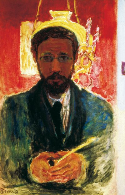 Selvportræt med rør. 1908 af Pierre Bonnard