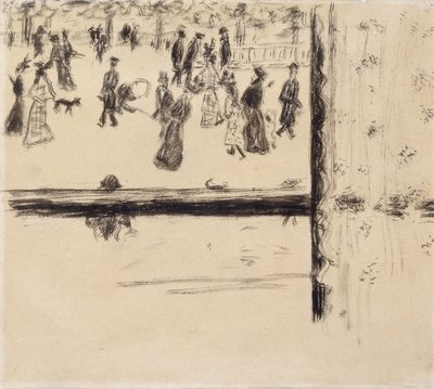 Boulevard des Batignolles, ca. 1896-8 (pensel og sort blæk på papir) af Pierre Bonnard