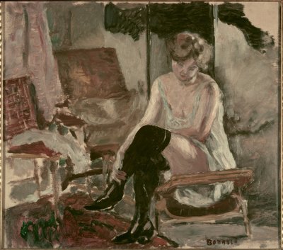 Studie af en ung kvinde på sin lange chaiselong af Pierre Bonnard