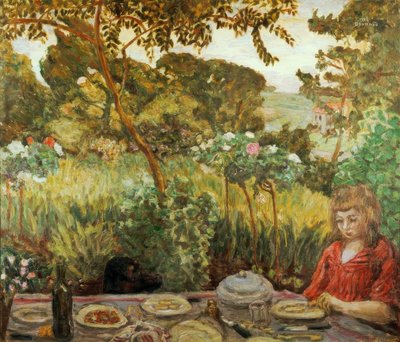 Afslutning på måltid i haven af Pierre Bonnard