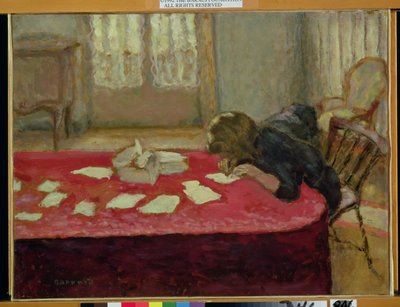 Pige skriver af Pierre Bonnard