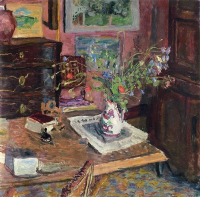 Interiør med blomster, ca. 1910 af Pierre Bonnard