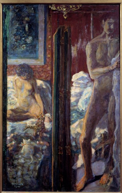 Mand og kvinde Et nøgent par i et soveværelse af Pierre Bonnard