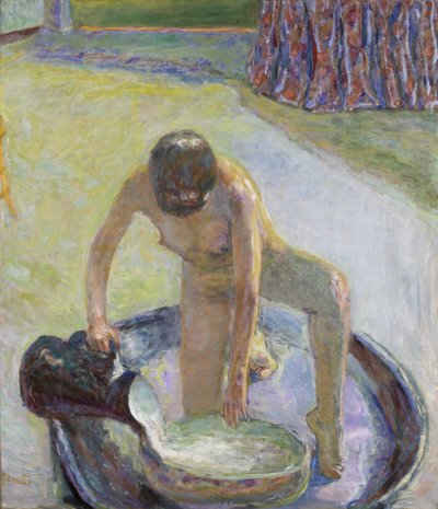 Nøgen huk i badekarret Nu accroupi au karbad, 1918. af Pierre Bonnard