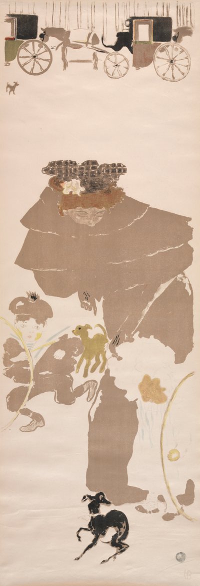 Nursemaids Promenade, Frise af vogne, 1895. af Pierre Bonnard