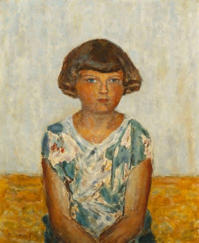 Portræt af en ung pige; Portræt af en ung pige, ca. 1924 (olie på lærred) af Pierre Bonnard