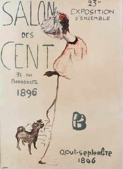Plakat, der reklamerer for den 23. udstilling af Salon des Cent, 1896 af Pierre Bonnard