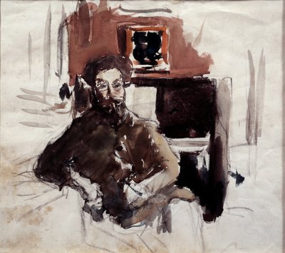 Selvportrætmaleri af Pierre Bonnard (1867-1947) Privatsamling fra det 20. århundrede af Pierre Bonnard