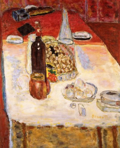 Stilleben med en flaske rødvin, 1942. af Pierre Bonnard