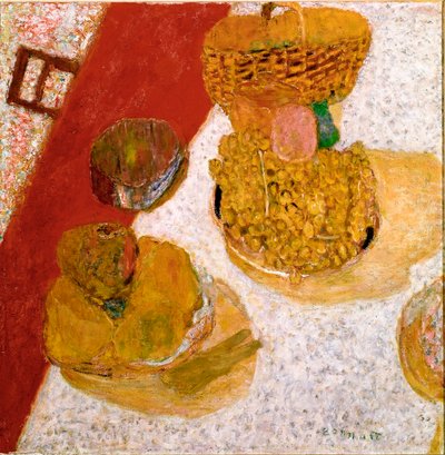 Bordhjørne Still Life of Fruit. Maleri af Pierre Bonnard (1867-1947) 1935 Dim. 67x63,5 cm Paris, Musee national d