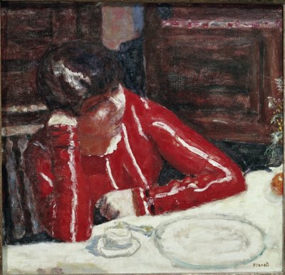 The Red Corsage (olie på lærred af Pierre Bonnard