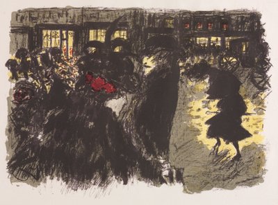 Torvet om aftenen af Pierre Bonnard
