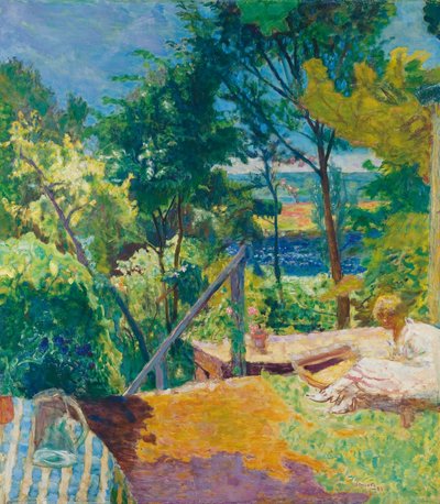 The Terrace at Vernon, 1923dani af Pierre Bonnard