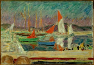 Sejlbåde i havnen i Saint-Tropez af Pierre Bonnard