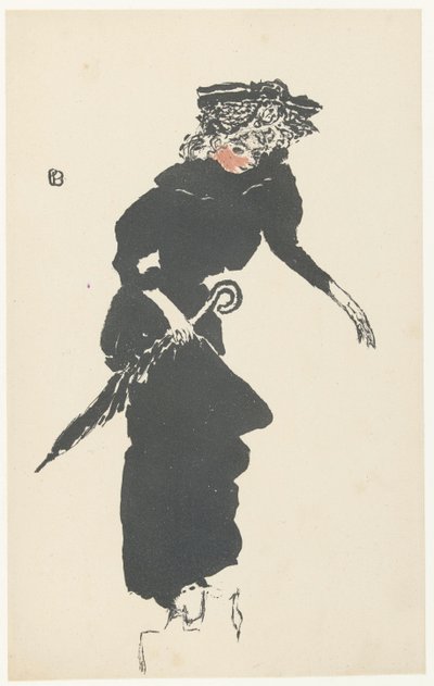 Kvinde med paraply Femme au paraply af Pierre Bonnard