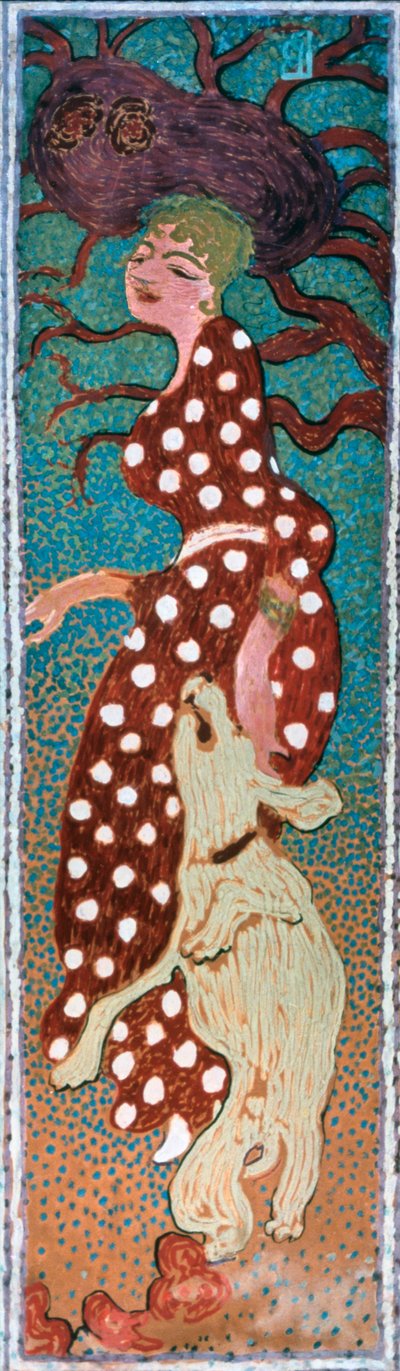 Kvinde i en hvid plettet kjole, 1891 af Pierre Bonnard