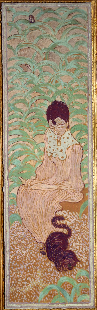 Kvinde sidder ved katten af Pierre Bonnard