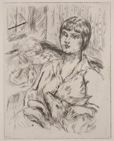 Kvinde med hund, illustration fra "Dingo" af Octave Mirbeau af Pierre Bonnard