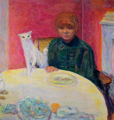 Kvinde med en kat, 1912 af Pierre Bonnard