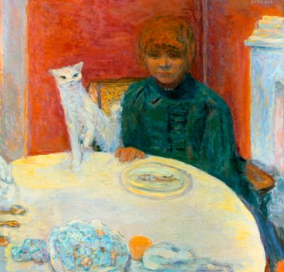 Kvinde med en kat, 1912 af Pierre Bonnard