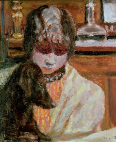 Kvinde med hund, ca. 1913 af Pierre Bonnard