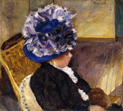Ung kvinde i en blå hat; Ung kvinde i en blå hat af Pierre Bonnard