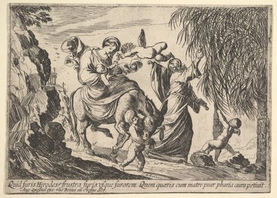 Engle giver datoer til barn, 1610-42. af Pierre Brebiette
