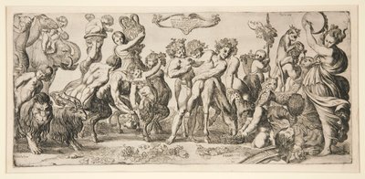 Bacchus og hans følge af Pierre Brebiette